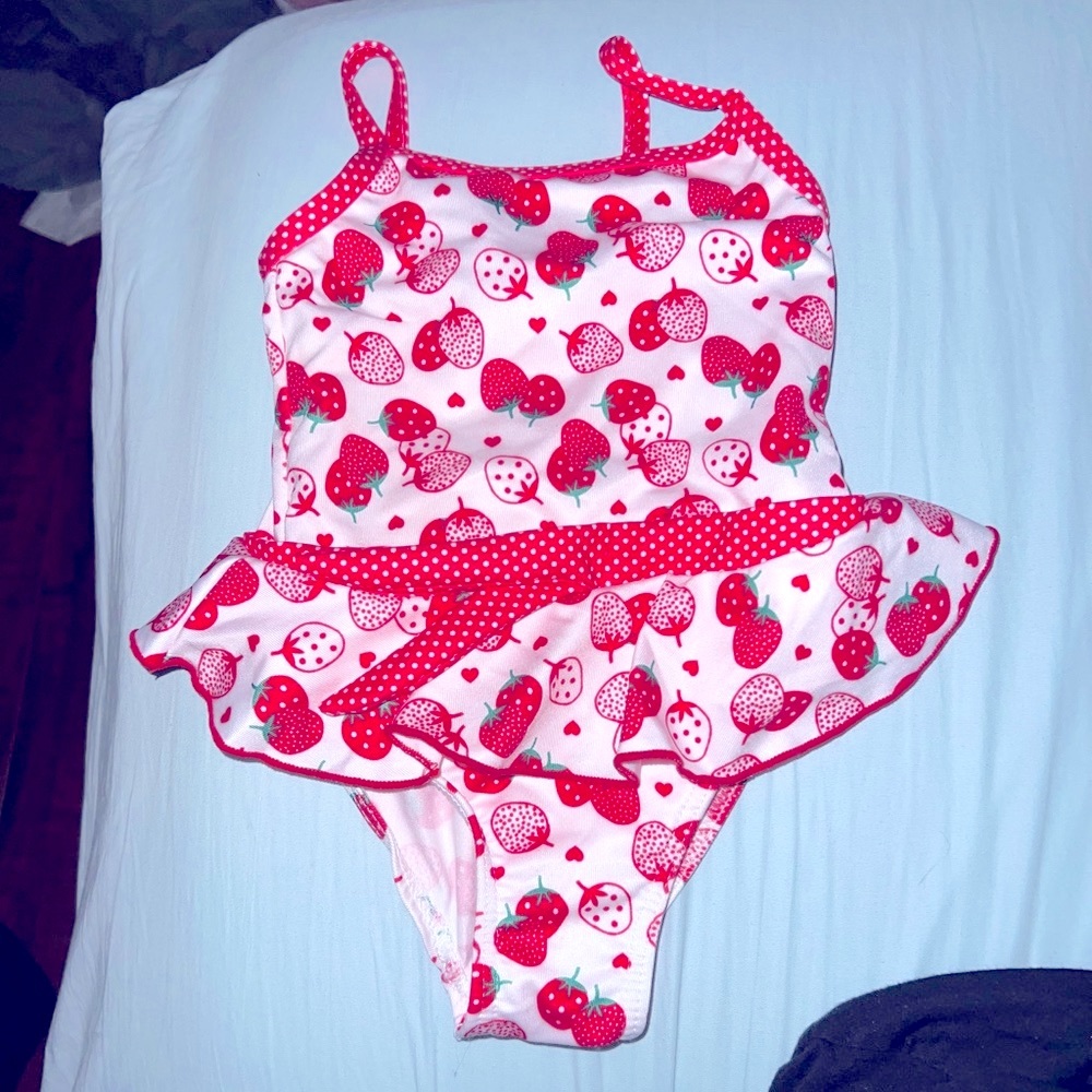 Strawberry one piece swimsuit in size 18 months toddler
